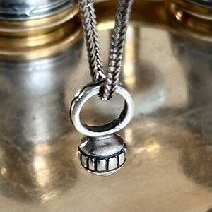 Lisa Jenks 925 Sterling 16” Necklace With Spiral Pendant